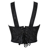 Einfarbiges, ärmelloses Tanktop mit Ösen und Schnürung aus Spitze